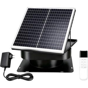 35W Solar Attic Fan with Thermostat, High-Efficiency Copper Motor Roof Vent, 24/7 Heavy-Duty Solar Powered Exhaust Fan for Home, Garage, Greenhouse & Shed, Cools up to 2800 sq.ft