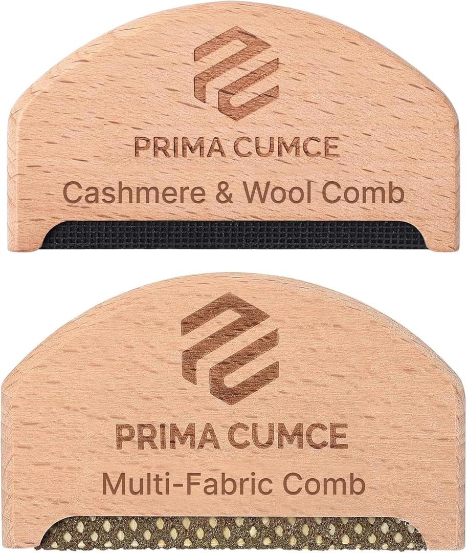 2 PCS Wooden Sweater Comb for De-Pilling Cashmere, Wool, Knitwear, Manual Lint Remover, Portable Depiller for Clothes, Fuzz, Bobbles, Pilling Shaver, Fabric Defuzzer, Sweater Care Tool (2pcs)