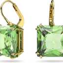 SWAROVSKI,Millenia Drop Earrings,Square Cut,Green Crystal,Gold-tone Finish