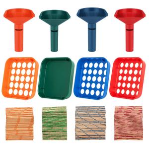 Coin Sorter Tray & Coin Sorter Tube - 4 Color Coded Coin Separator Trays and Coin Sorters Tubes Bundle with 100 PCS Coin Wrappers Assorted