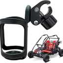 QYMOTO Go Kart Cup Holder,Fits 1/2''-1.57'' Diameter Roll Cage,360° Rotatable Adjustable Cup Holder,Universal for Coleman KT196,Trailmaster,Hammerhead,TaoTao,Massimo Go Karts