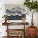 IOWER Macrame Wall Hanging for Bedroom Living Room Black Dip-Dyed Boho Wall Decor Cotton Modern Home Decor27 W x 19" L 