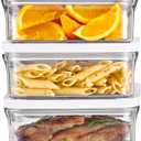 VAKUEN Premium Airtight Food Storage Container. Meal Prep 0.85qt 3pc/Set. 3pcs Container. Patented Double Silicone Lining, 100% Leak Proof, BPA-FREE