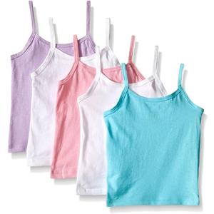 Hanes Girls' Camisole, 100% Cotton Tagless Cami, Toddler Sizing, Multiple Packs & Colors (4-5T, White - 4 Pack)