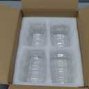 Tebery 4 Pack Ribbed Aesthetic Glass Cups with Glass Straw, 16Oz Vintage Drinking Glassware Ripple Cocktail Glasses for Iced Coffee Juice Beverage Milk RibbedGlassCups-4pc