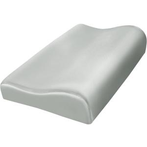 HOMBYS Satin Pillow Case for Contoured Support - Zippered Pillow Cover for Neck - Silky, Smooth and Breathable, 24"x14"x5", Silver Grey
