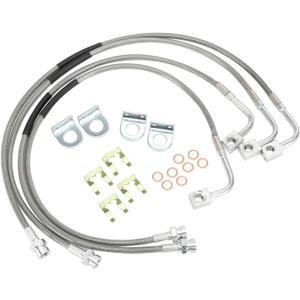 89716 Stainless Brake Lines, Front and Rear Extended Brake Lines Compatible with Jeep Wrangler JK JKU 2007-2018 for 4-6" Lift