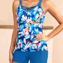 Tankini Two Piece with Shorts - Womens Tummy Control Swimsuit with Pockets Bathing Suit with V-Wire Boy Shorts Swimwear 2025