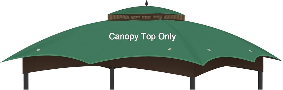 Replacement Gazebo Canopy Top Cover for 10 x 12, Double Tiered Waterproof Canopy Roof for Lowe's Allen Roth Gazebo #GF-12S004B-1(Green)