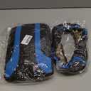 NBTEPEM 6 Pcs Blue Car Accessories Set, Sport Leather Steering Wheel Cover 14.5-15inch Universal, Microfiber Leather Car Center Console Cover, Seat Belt Cushion, Cup Holder Coaster (Black-Blue)