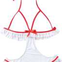 Sexy Nurse Costume Lingerie for Women, 2 Pcs Nurse Lingerie Set with Headband Sexy Halloween Costume Woman 2026 (Large, White)