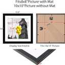 10x10 Picture Frame Set of 9, Display Pictures 8x8 with Mat or 10x10 without Mat, Multi Collage Gallery Square Photo Frames for Wall or Tabletop,Black