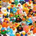 60 Pack Rubber Duck for Jeeps Ducking - 2.3 Inch Bulk Floater Duck for Kids - Baby Bath Toy Assortment - Party Favors, Birthdays, Bath Time, and More (50 Varieties)
