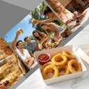 Hiceeden Set of 100 Sandwich Boxes with Clear Lids, White Paper Charcuterie Boxes, 5" Square Dessert Cake Boxes Food Grade for Swiss Roll, Hamburger, Pasta, Salad, Cookie