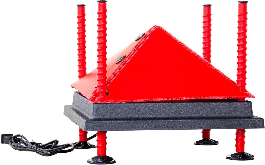 RentACoop 12x12 Inch Adjustable Heating Plate with Bonus Foldable Anti-Roost Cone for up to 20 Chicks, Small Chick Brooder Heat Plate Energy-Efficient and Safer Than Heat Lamps