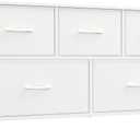 SONGMICS Dresser for Bedroom, Chest of Drawers, Steel, MDF, 5 Non-Woven Fabric Drawers, Storage Organizer Unit, Closet, Entryway, Cloud White and Snow White ULGS322W01S