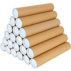 20-Pack Mailing Tubes 12x2 inch Long Cardboard Poster Tubes, Shipping Tubes, Kraft Paper Poster PaperTube for Shipping, Transporting, Storage