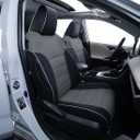 EKR Rav4 Seat Covers Custom Fit for Toyota Rav4 (Only Hybrid) 2019-2025 LE,XLE,XLE Premium,Limited,Woodland Edition, Leather Car Seat Cover Full Set for SUV,Faux Leather(Black/Gray)