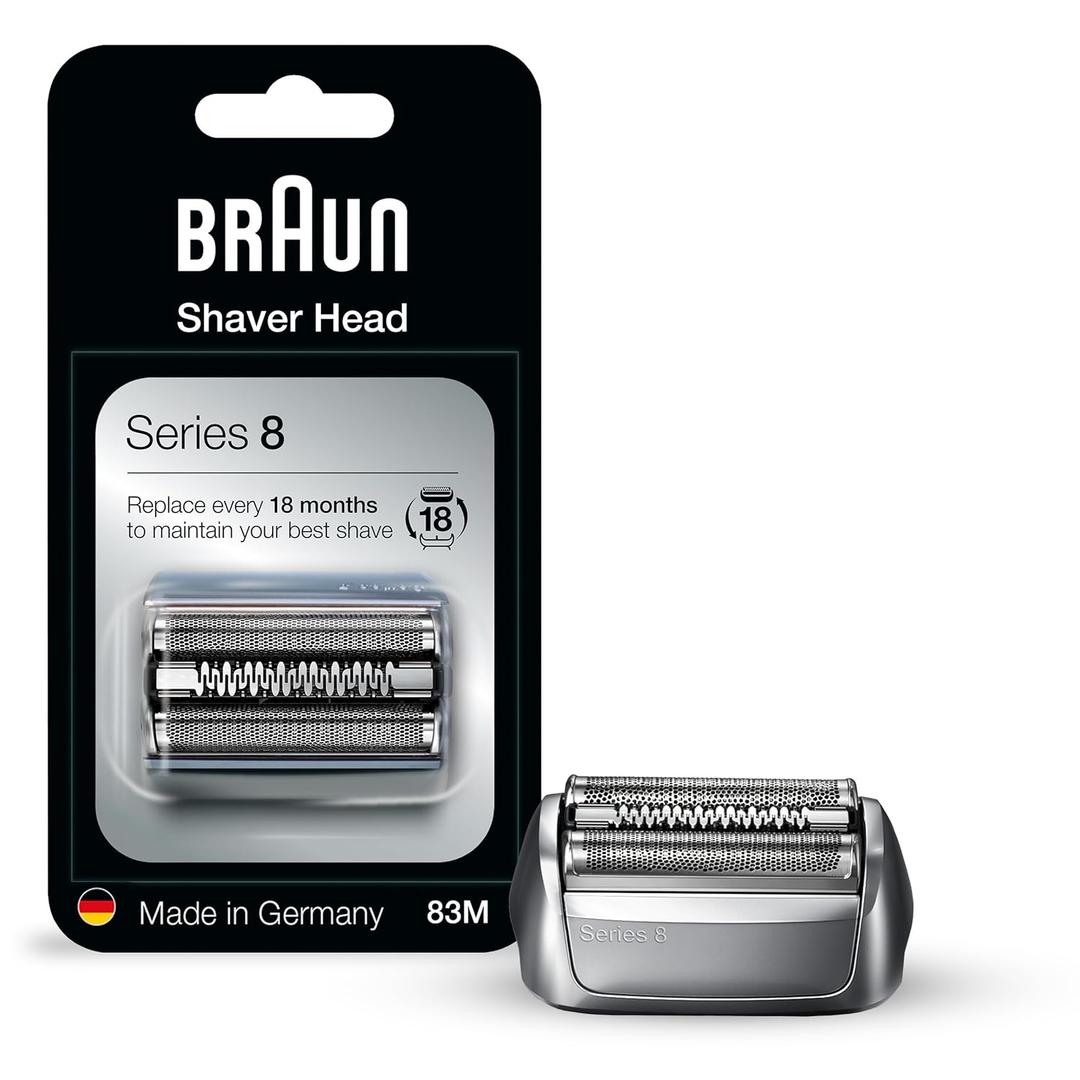 Braun Series 8 83M Electric Shaver Head Replacement Cassette, Silver (1 Count (Pack of 1))