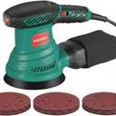 HYCHIKA 5-Inch Random Orbital Sander, 13000RPM Electric Palm Sander with 6 Variable Speeds, Powerful Motor, 12PCS Sandpapers and Efficient Dust Collection Bag, for Woodworking, Finishing and Polishing