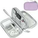 FYY Electronic Organizer, Travel Cable Organizer Bag Pouch Electronic Accessories Carry Case Portable Waterproof Double Layers Storage Bag for Cable, Charger, Phone, Medium Size- Light Purple