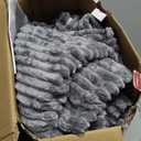 Homemate Electric Heated Blanket Queen Size - 84"x90" Heating Blanket Queen Size Dual Control 1/2/4/6/8 Hours Auto-Off 10 Heat Level Over-Heat Protection Soft Flannel Sherpa ETL Certification (Light Grey (Striped))