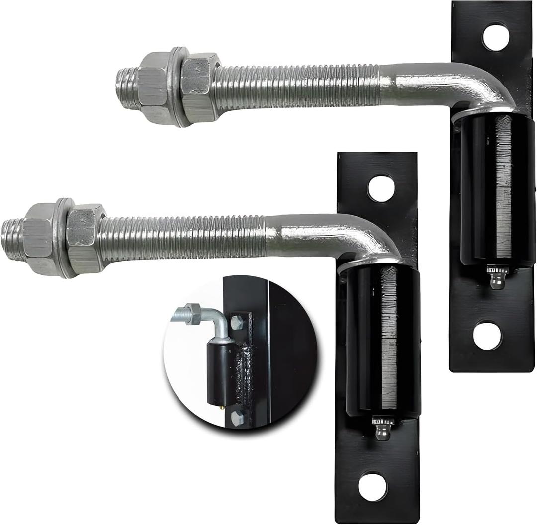 2 Pack Steel J-Bolt Hinge with Plate,Heavy-Duty Welded Hingefor Doors Gates,Heavy-Duty Driveway Gates for Welding on Larger Iron or Steel Gates(Silver,A-5/8)