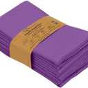 Pack of 2, Ruvanti Cloth Napkins Set of 6, 18x18 Inches Napkins Cloth Washable, Soft, Durable, Absorbent, Cotton Blend. Table Dinner Napkins Cloth for Hotel, Lunch, Restaurant, Wedding Parties - Purple