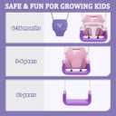2 in 1 Toddler Swing & Baby Jumper, Foldable Baby Bouncer with Soft Cushion, Foldable Indoor & Outdoor Use, Easy to Install & Store Swing Sets for Backyard Play (Pink)
