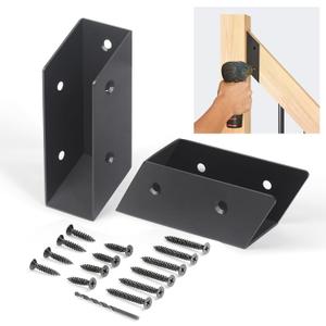 8 Pair(16pack) 30 Stair Stainless Steels Deck Railing Bracket Connectors, for 2x4 (Actually 1 " x 3 ") Wood Deck Railing Post to handrail Connection (Matte Black)