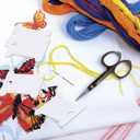 Embroidery Floss Organizer Box - 36 Compartments with 120 Hard Floss Bobbins and 2 Pieces 459 Color Number Stickers