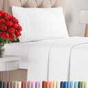 Twin Size 3 Piece Sheet Set  Comfy Breathable & Cooling Bed Sheets Set  Hotel Luxury Bedding for Women, Men, Kids, Teens, Boys & Girls  Deep Pockets, Soft, Wrinkle Free  OekoTex  Antique White