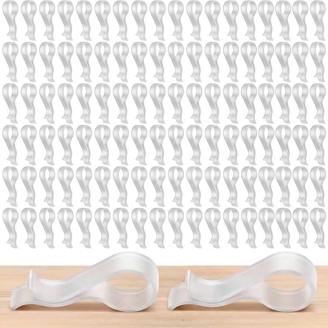 Honeydak Clear 100 Pcs Pant Clips Plastic Hanger Clips for Pants, Clothes Pin Fabric Garment Shirt Folding Scarf Hanger Trousers Secured Strut Dress Pack