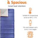 Amazon Basics 30F Cool Weather Sleeping Bag for Adults, Warm and Comfortable, Compact Lightweight, 75" x 33", Blue