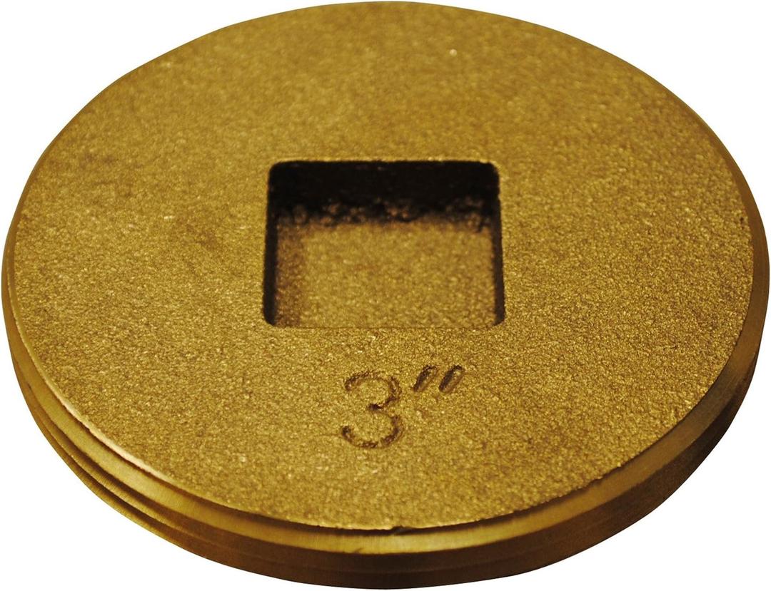 Oatey 42743 3 in. Brass Cleanout Plug with Recessed Head