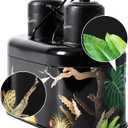 REPTI ZOO Nano Combo Print Tropical Desert Reptile Dual Deep Dome Lamp Fixture for Reptile Max 40 Watts Max Bulb Height 4 in Per Socket UVB Light Fixture Dual Lamp Cap Combo Integration Design