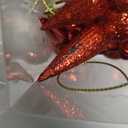 16 Pcs Red 4" Finial Drop Christmas Ornament Hanging Christmas Finial Ornaments Plastic Shatterproof Decor for Xmas Tree Winter Holiday Party Supplies, Shiny, Matte, Glitter, Sequin