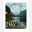 Picrit 20x28 Frame, White Poster Frame, Display Poster 16 x 20 with Mat or 20 x 28 Without Mat for Horizontal or Vertical Wall Mounting.