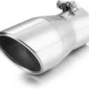 A-KARCK Exhaust Tip 2.5" Inlet to 3.5" Outlet, 7" Overall Length Polishing Bolt On Exhaust Tailpipe Tip Protect Tailpipe