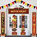 ShinyRelief 14 Pcs Movie Night Decorations Set Welcome Now Showing Door Banners Movie Theme Directional Signs for Home Film Red Carpet Event Awards Night Background Ceremony Party Supplies