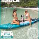 11'34'' Extra Wide Inflatable Paddle Board with Seam Welded Technology, Stand Up Paddle Board, 420lb Capacity for Adults, Sup Board for All-Level with 2-Blade Paddle/Dual-Action Pump/Leash