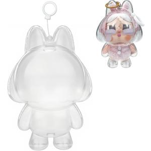 Protective Case for Crybaby, Display Box Hard Acrylic Doll Cover Accessories with Keychain for Crybaby Crying Again Series (Doll is not Included) - Crybaby Case, Clear