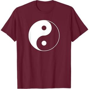 Miftees Yin Yang T-Shirt - Men's Unisex Adults Classic Fit Black Yin Yang T-Shirt - Small - Crew Neck - Short Sleeve - Yoga - Chinese - Cotton, Polyester