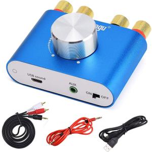 Facmogu F900S Mini Bluetooth 5.0 Digital Amplifier, 2 Channel 80W+80W HiFi Stereo Audio Amp, USB Sound Card Stereo Audio Amp Receiver with AUX/USB/Bluetooth Input (No Power Supply)