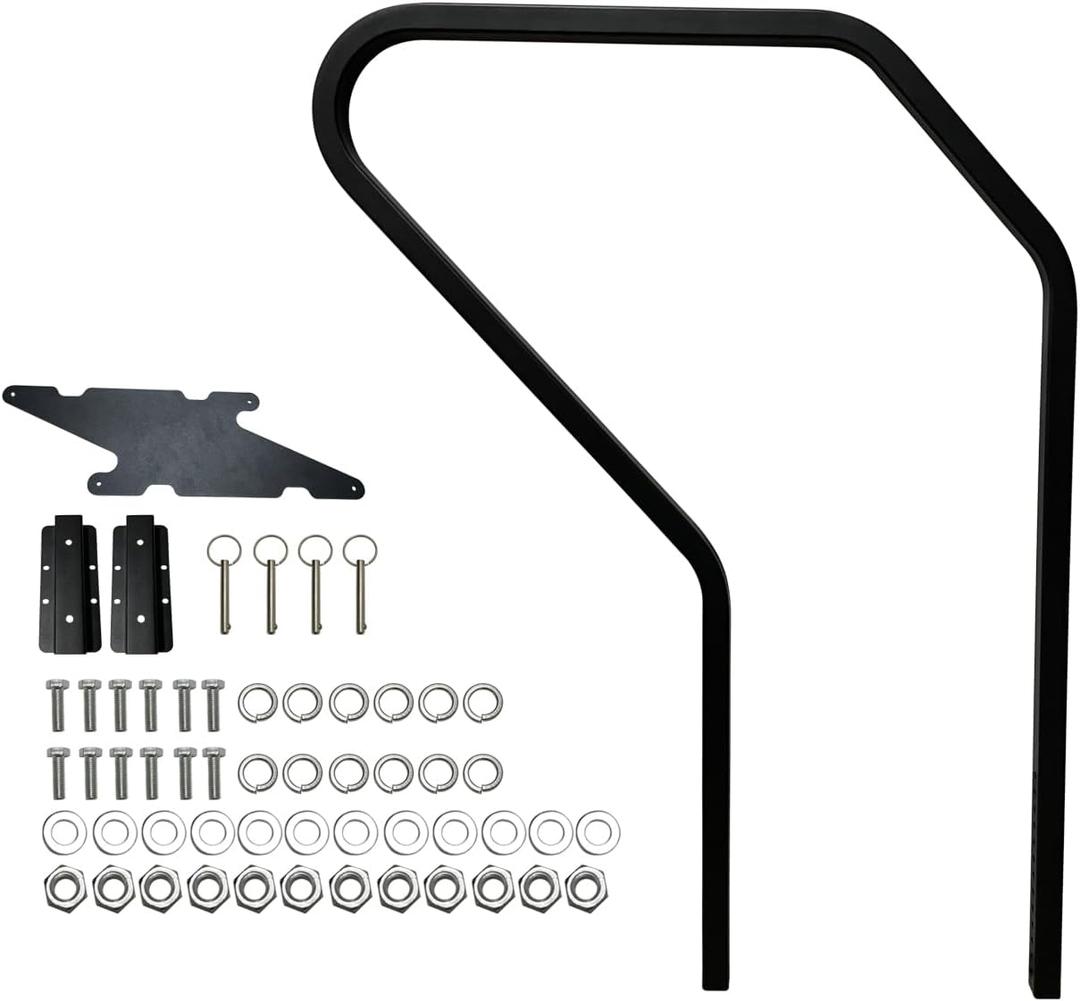 koxuyim 5th Wheel RV Step Handrail, Entry Assist Handrail, Accommodates Door Widths up to 36", Compatible with Any Generation 3 Triple Or Quad Solid Step 799640, Black