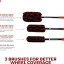 Wheel Woolies Car Detailing Brush Set - 3pc Car Wheel Brush Kit (18”, 12”, 12”) for Rims, Barrel, Spokes & Brake Dust | Soft No Scratch Rim Brush with Long Handle & Anti-Slip Grip | Made in USA