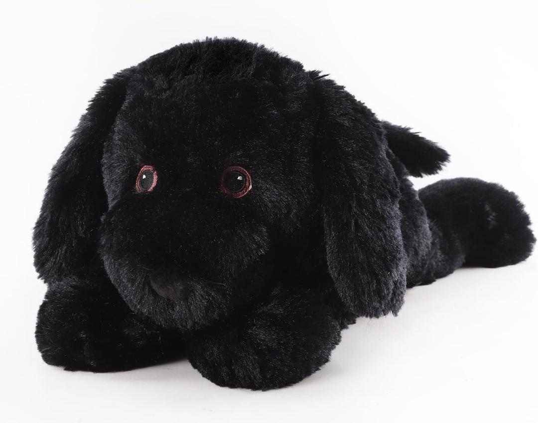 Black Lab Dog Stuffed Animal, Microwavable Heating Pads for Period Cramps & Pain Stress Relief, Moist Heat Puppy for Anxiety, Bedtime, Cuddle & Companion, Warm Kawaii Plushies