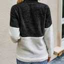BTFBM Sherpa Fall Quarter Zip Pullover Women,Black,L (Black, L)