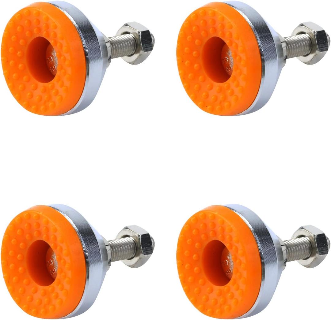 Antrader M10 Thread Adjustable Leg Leveler,2" Leveling Screw Leg,800 LB Capacity for Workbench,Machine,Cabinet & Heavy Duty Applications 4-Pack (Orange,Silver Tone)