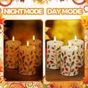 Tuanse 6 Pcs Fall Flameless Candles 4.3 Maple Leaf Pumpkins LED Lights Battery Operated LED Electric Candle for Autumn Thanksgiving Fall Harvest Decor Halloween Wedding Decor (Leaves)